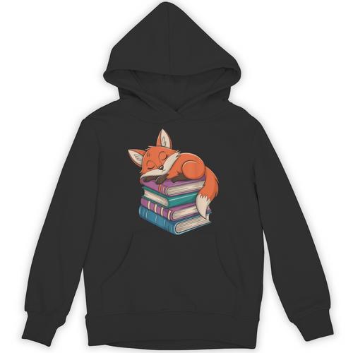 Fox Reading Book Pajama Sleep Unisex Hoodie - Bookorys