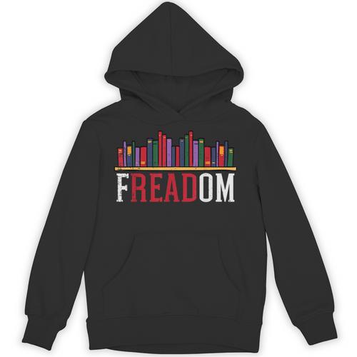 Freadom Shelf Read Reading Book Librarian Men Women Kids Unisex Hoodie - Bookorys