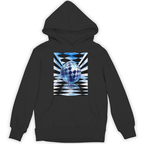 Frutiger Aero Aesthetic Tech Checkered Room Orb Sky Unisex Hoodie - Figerry