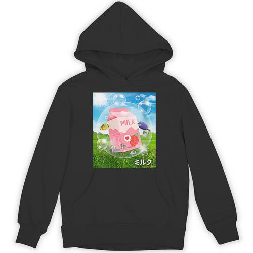 Frutiger Aero Aesthetic Tech Kawaii Strawberry Milk Fishes Unisex Hoodie - Figerry