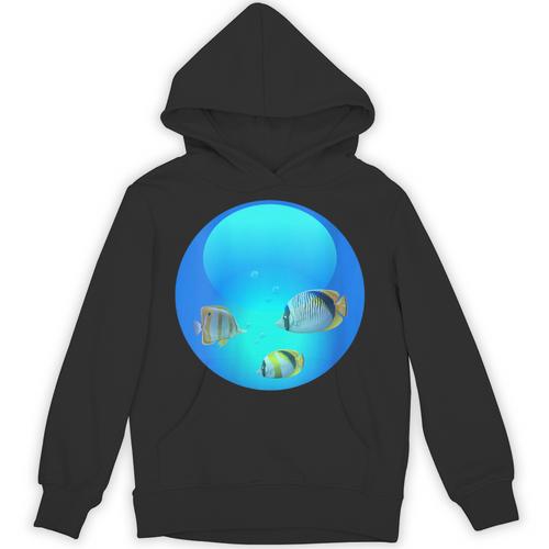 Frutiger Aero Aesthetic Tech Orb Fishes Unisex Hoodie - Figerry