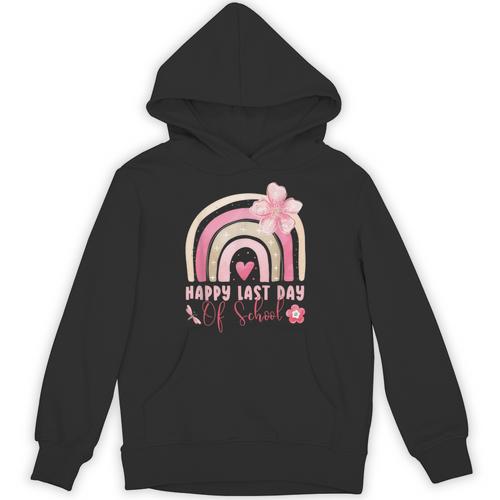 Fun Happy Last Day Of School Girl Student Graduation Rainbow Unisex Hoodie - Best Gift Smart