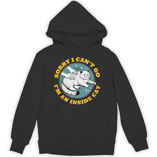 Funny Introvert Cat I Can't Go I'm An Inside Cat Homebody Unisex Hoodie - Raresse