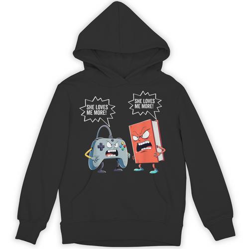 Gamer Book Lover Girl Women Bookworm Video Gaming Daughter Unisex Hoodie - Bookorys CA