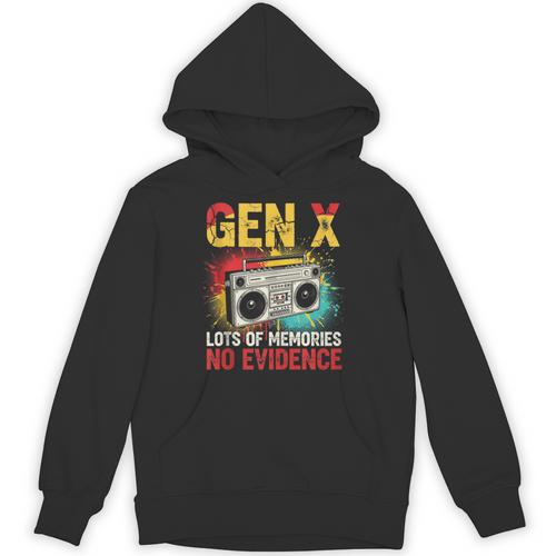 Gen X Lots Of Memories No Evidence Retro Nostalgia Humor Unisex Hoodie - Figerry