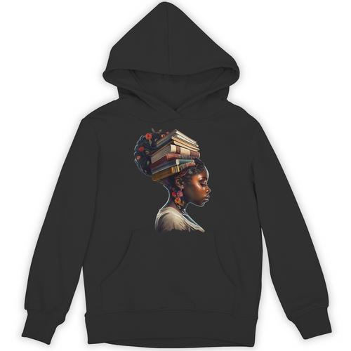 Girl Crown Of Books African Teacher Black History BHM Unisex Hoodie - Bookorys