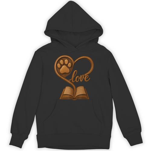 Girl Who Loves Dogs & Books Heart Dog Lover Reader Reeding Unisex Hoodie - Bookorys DE
