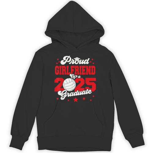 Girlfriend Of a 2025 Graduate Prom Graduation 25 VolleyBall Unisex Hoodie - Best Gift Smart