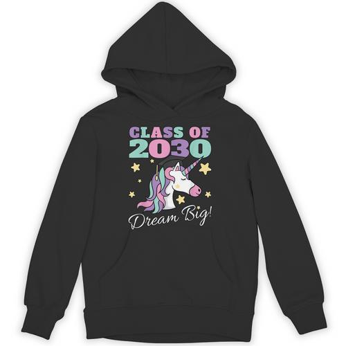 Girls Class Of 2030 Magical Unicorn Graduation Cap Unisex Hoodie - Best Gift Smart