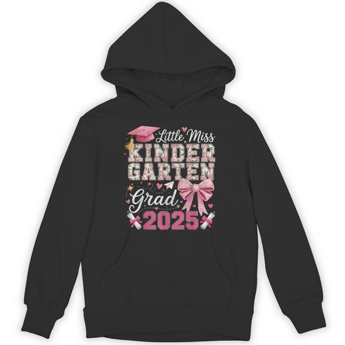 Girls Little Miss Kindergarten Grad 2025 Coquette Graduation Unisex Hoodie - Best Gift Smart