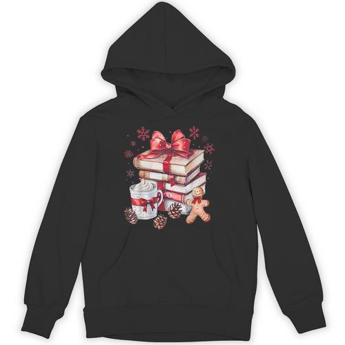 Girly Coquette Gingerbread Books And Hot Cocoa Cozy Season Unisex Hoodie - Bookorys AU