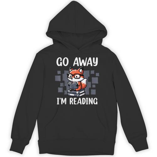 Go Away I'm Reading Book Reader Cute Fox Librarians Unisex Hoodie - Bookorys
