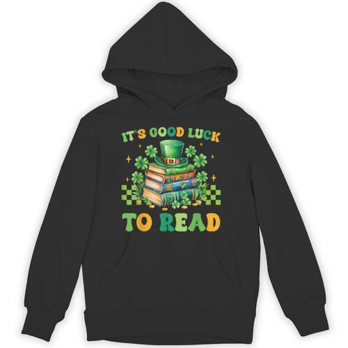 Goods Luck Read Librarian Book Patrick Days Shamrock Clover Unisex Hoodie - Bookorys DE