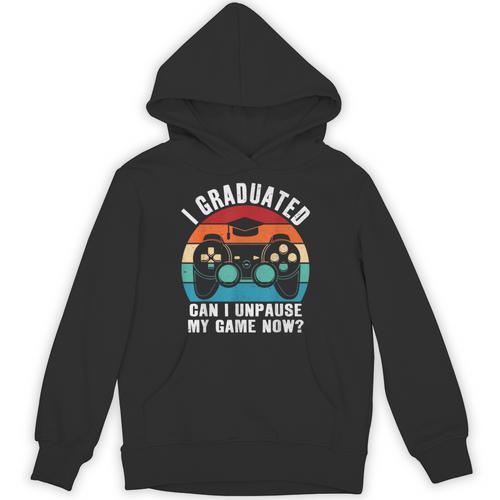 I Graduated Can I Unpause My Game Now Retro Graduation Unisex Hoodie - Best Gift Smart