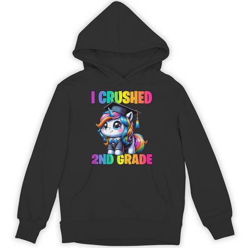 Graduation I Crushed 2nd Grade Unicorn Girls Grad Magical Unisex Hoodie - Best Gift Smart