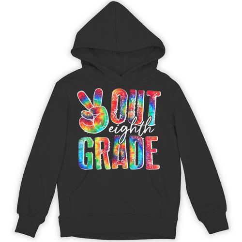Graduation Peace Sign Out Eighth Grade Tie Dye Hippie Unisex Hoodie - Best Gift Smart
