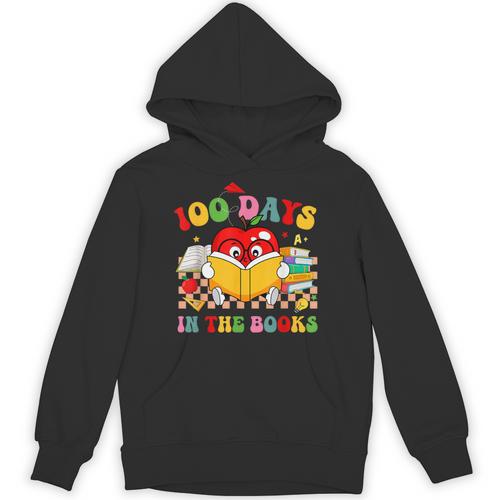Groovy 100 Days In The Books Reading 100th Day Of School Unisex Hoodie - Bookorys