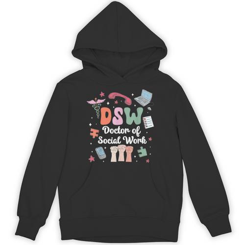 Groovy DSW Doctor Of Social Work Graduation DSW Graduate Unisex Hoodie - Best Gift Smart
