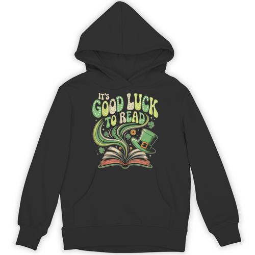 Groovy It's Good Luck To Read St Patrick's Day Book Lucky Unisex Hoodie - Bookorys