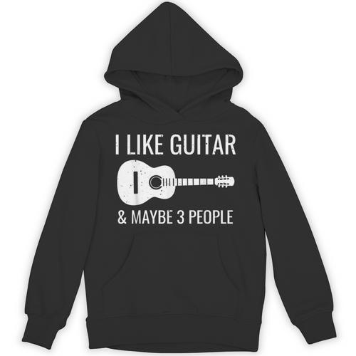 I Like Guitar & Maybe 3 People Music Introvert Guitar Unisex Hoodie - Raresse