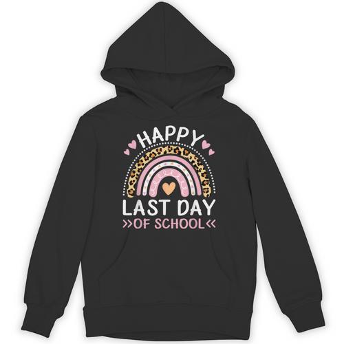 HAPPY LAST OF DAY SCHOOL Rainbow Teacher Student Graduation Men Women Girls Kids Unisex Hoodie - Best Gift Smart