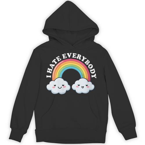 I Hate Everybody Rainbow Sarcastic Grumpy Introvert Unisex Hoodie - Raresse