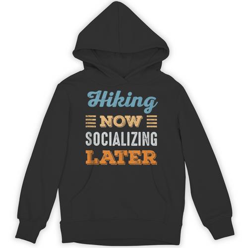 Hiking Now Minimal Socializing Introvert Vintage Unisex Hoodie - Raresse