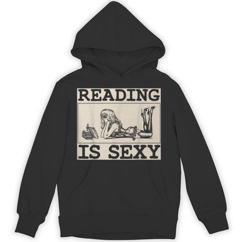 Hot Pin Up Girl Comic Book Vintage Reading Is Sexy Unisex Hoodie - Bookorys