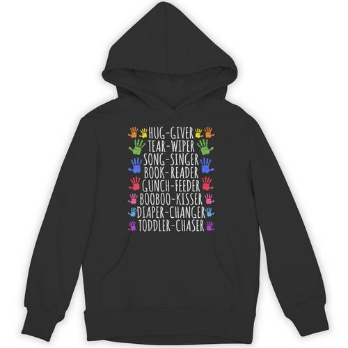 Hug Giver Book Reader Diaper Changer Daycare Teacher Unisex Hoodie - Bookorys