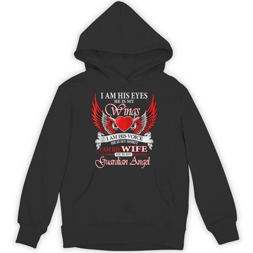 My Husband Is My Guardian Angel In Heaven Memory Memorial Unisex Hoodie - Easessy
