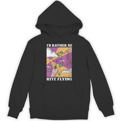 I'd Rather Be Kite Flying Throwback Hobby Memory Kite Unisex Hoodie - Easessy