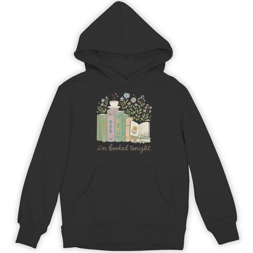 I'm Booked Tonight Cozy Floral Book Lover Graphic Unisex Hoodie - Bookorys