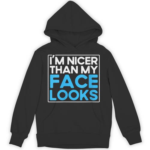 I'm Nicer Than My Face Looks Shy People Introverts Unisex Hoodie - Raresse