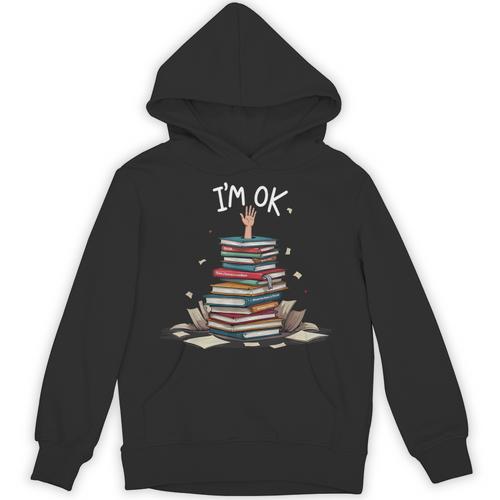I'm Ok Read Book Reading Nerd Librarian Teacher School Unisex Hoodie - Bookorys