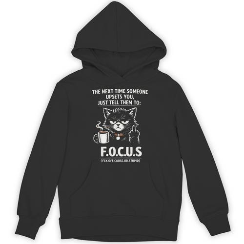 Introvert Cat Coffee Sarcastic Dark Humor Focus Meme Graphic Unisex Hoodie - Raresse