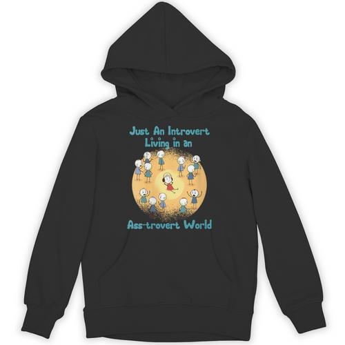 Introvert Extrovert Cartoon In Asstrovert World Unisex Hoodie - Raresse