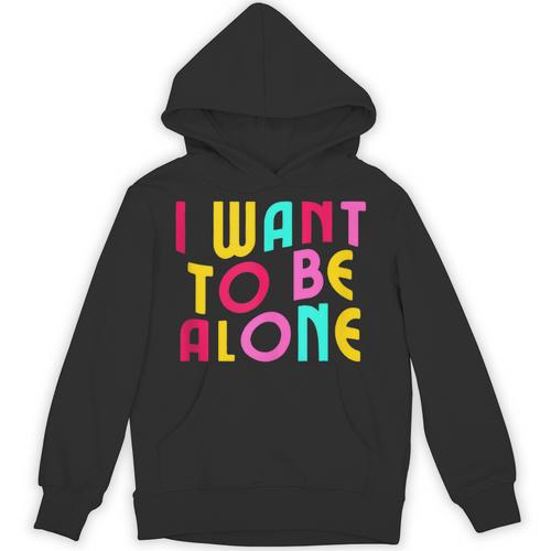 Introvert I Want To Be Alone Retro Wavy Unisex Hoodie - Raresse