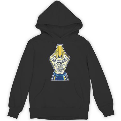 Introverted Fountain Pen Enthusiast Smiling Face Unisex Hoodie - Raresse