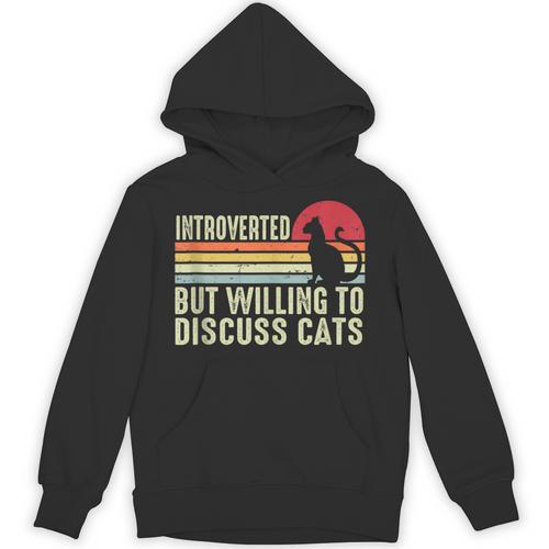 Introverted But Willing To Discuss Cats Kitten Pet Lover Unisex Hoodie - Raresse