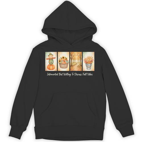 Introverted But Willing To Discuss Fall Vibes Autumn Pumpkin Unisex Hoodie - Raresse