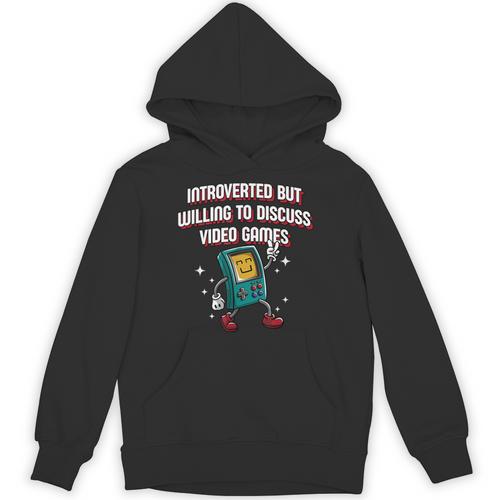 Introverted But Willing To Discuss Video Games Introvert Unisex Hoodie - Raresse