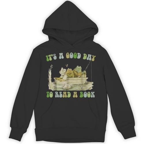 It's A Good Day To Read A Book Shirt Frog Reading Book Unisex Hoodie - Bookorys