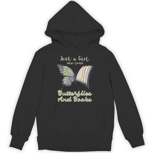Just a Girl Who Loves Butterflies And Books Butterfly Unisex Hoodie - Bookorys