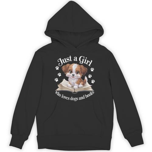 Just a Girl Who Loves Dogs And Books Cute Dog Unisex Hoodie - Bookorys