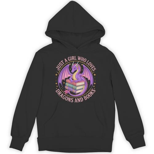 Just A Girl Who Loves Dragons And Books Fantasy Dragon Unisex Hoodie - Bookorys