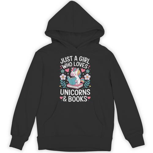 Just a Girl Who Loves Unicorns And Books Unisex Hoodie - Bookorys DE