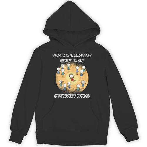 Just An Introvert Living In An Extrovert World Stickmen Unisex Hoodie - Raresse