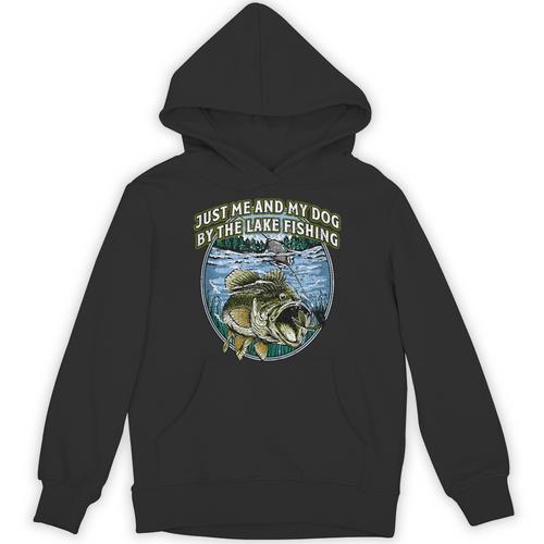 Just Let Me And My Dog By Lake Fishing Introvert Lifestyle Unisex Hoodie - Raresse