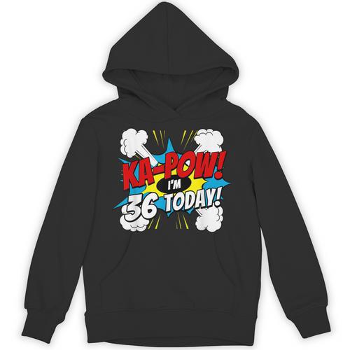 Ka-Pow 36 Years Old Comic Book 36th Birthday Super Hero Unisex Hoodie - Bookorys