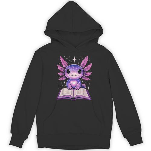 Kawaii Axolotl Cute Axolotls Reading Book Unisex Hoodie - Bookorys